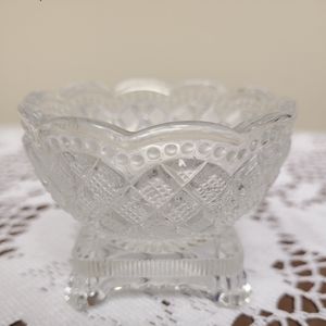 Avon Fostoria Diamond Pattern Crystal Open Salt Cellar Dip